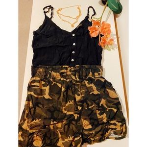 *NWOT* Camo Paperbag Romper